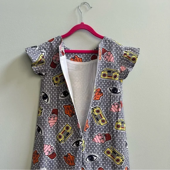 Kenzo Multicolor Girls’ Graphic Short Sleeve Dress, Size 8A - Picture 8 of 11